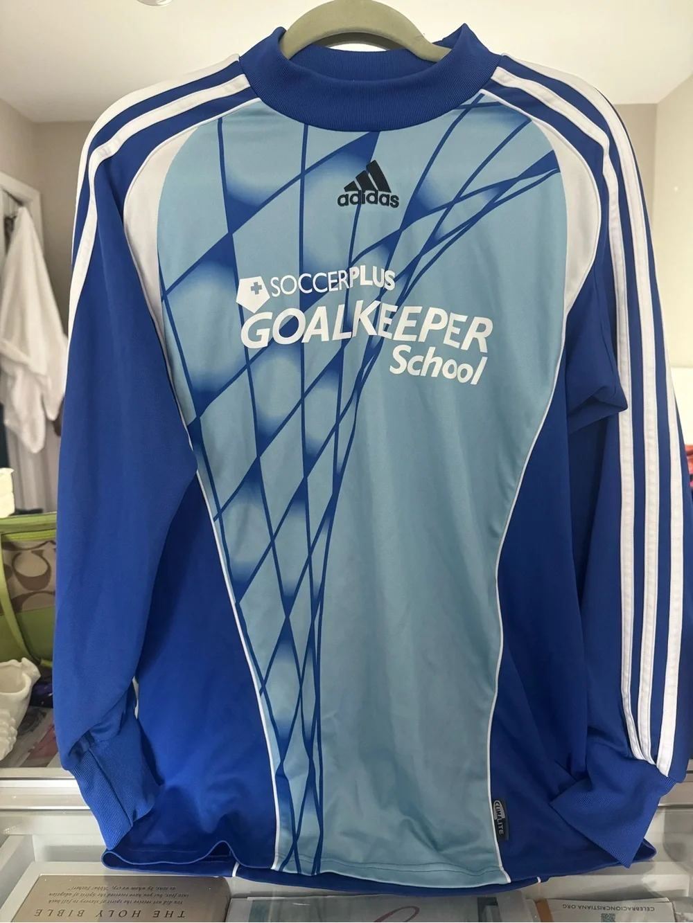 adidas Blue & Light Blue SoccerPlus Goalkeeper School Long Sleeve Jersey
